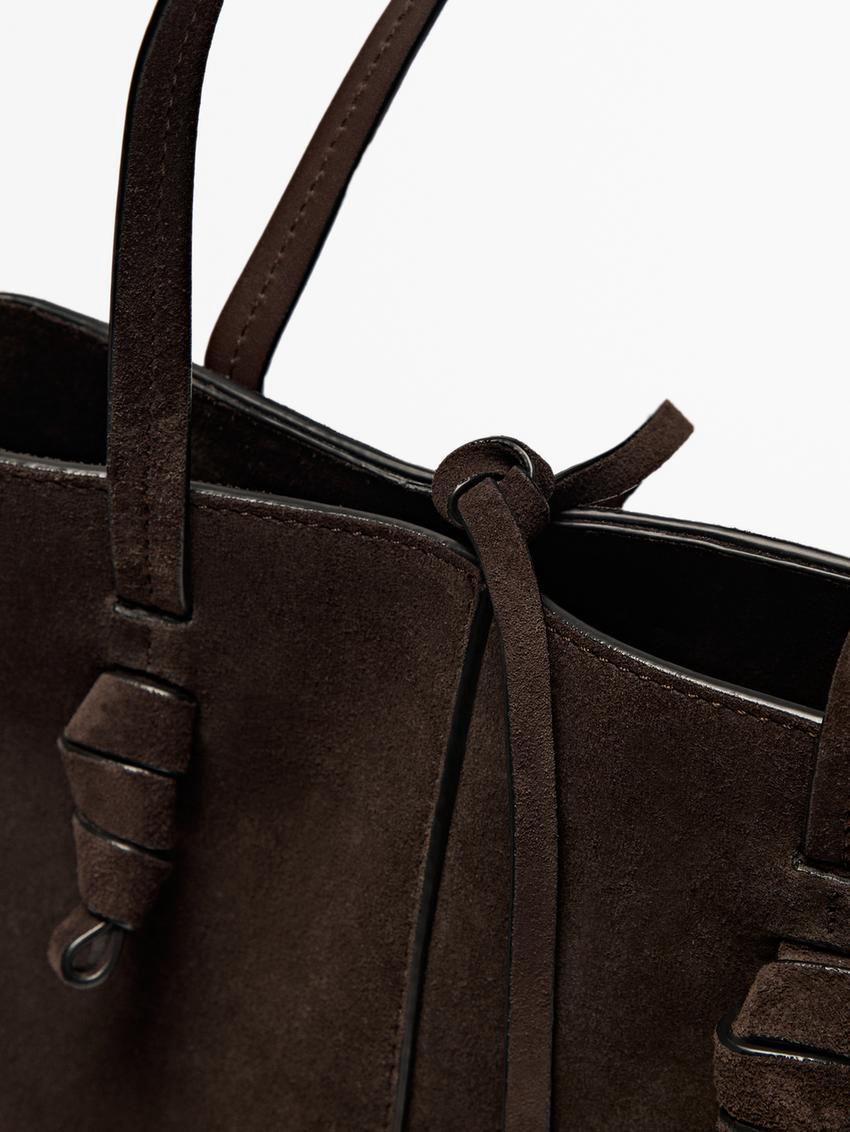 Massimo Dutti Nappa Leather Mini Women Bucket Bag Dark Brown | US-VQ7016345