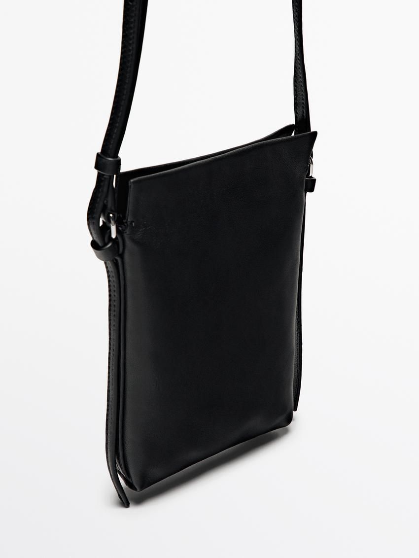 Massimo Dutti Nappa Leather Mini Women Crossbody Bag Black | US-MJ4301297