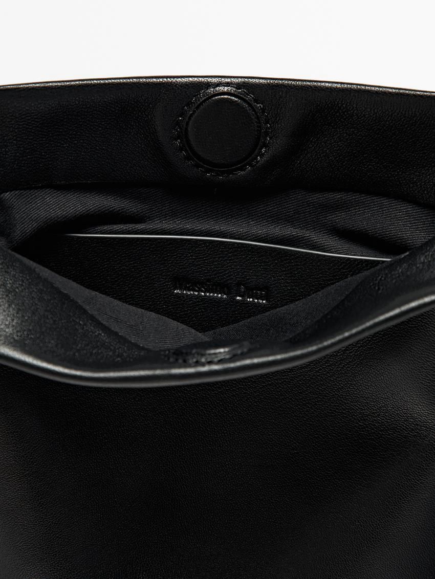 Massimo Dutti Nappa Leather Mini Women Crossbody Bag Black | US-MJ4301297