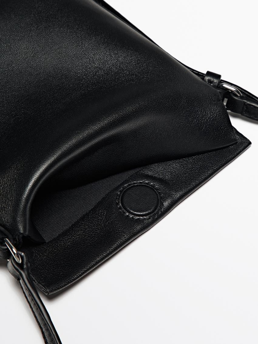 Massimo Dutti Nappa Leather Mini Women Crossbody Bag Black | US-MJ4301297