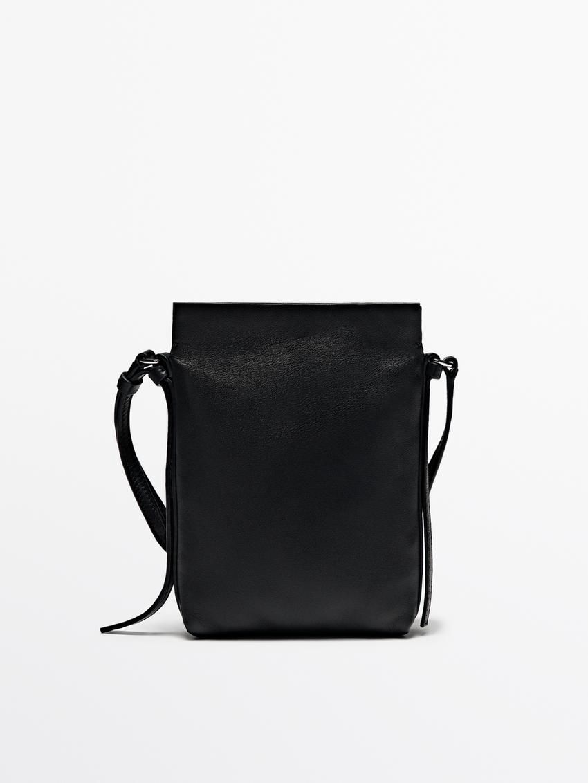 Massimo Dutti Nappa Leather Mini Women Crossbody Bag Black | US-MJ4301297
