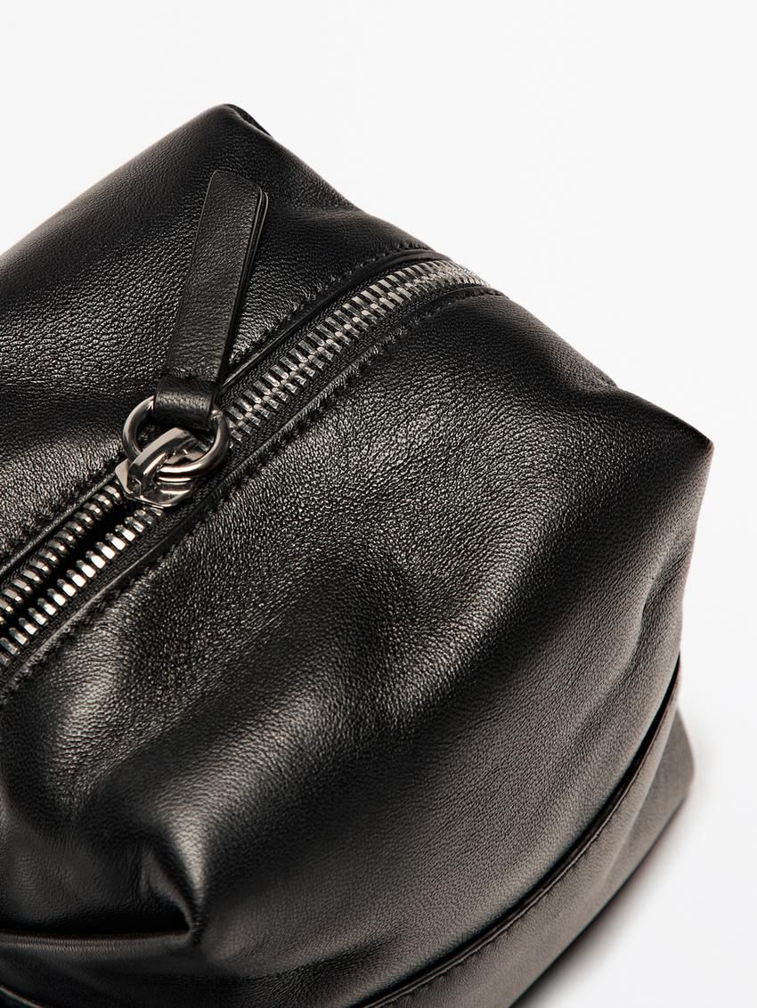 Massimo Dutti Nappa Leather Mini Women Crossbody Bag Black | US-TV6854937