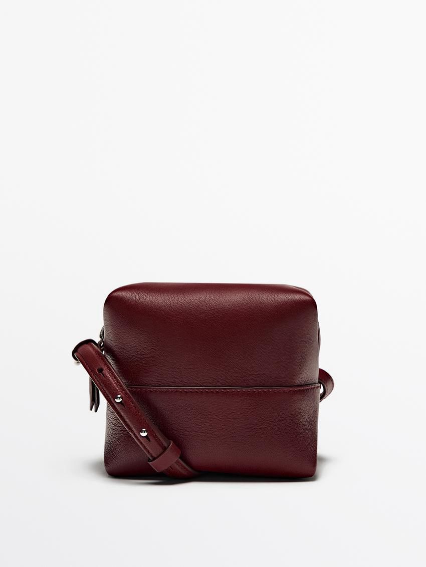 Massimo Dutti Nappa Leather Mini Women Crossbody Bag Red | US-XS7514826