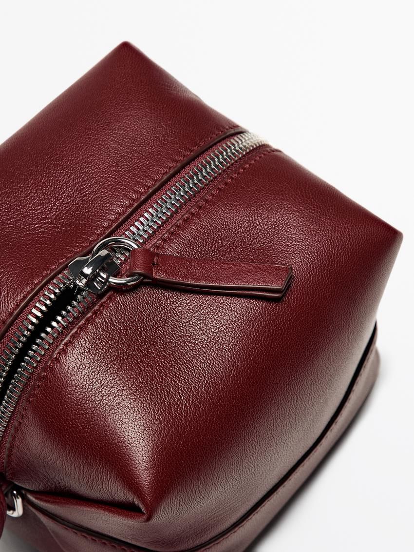 Massimo Dutti Nappa Leather Mini Women Crossbody Bag Red | US-XS7514826