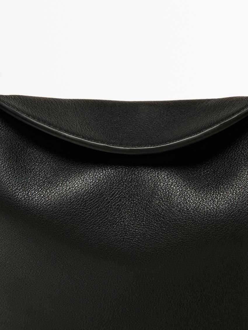 Massimo Dutti Nappa Leather Mini Women Handbag Black | US-TB5031862