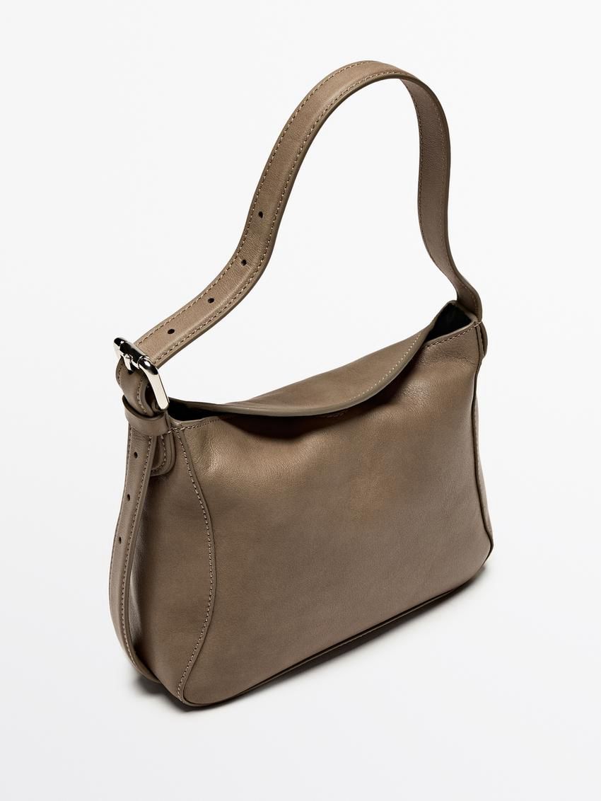 Massimo Dutti Nappa Leather Mini Women Handbag Brown | US-SU2148067