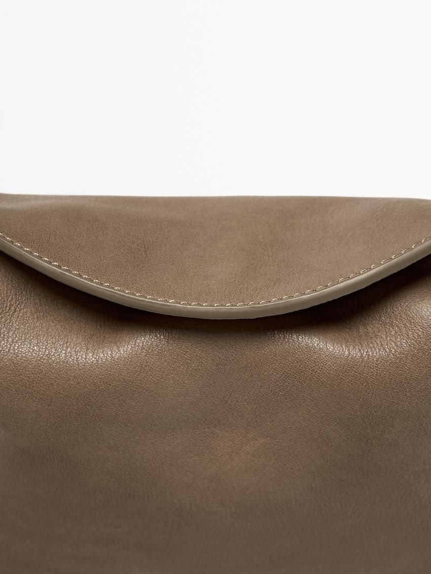 Massimo Dutti Nappa Leather Mini Women Handbag Brown | US-SU2148067