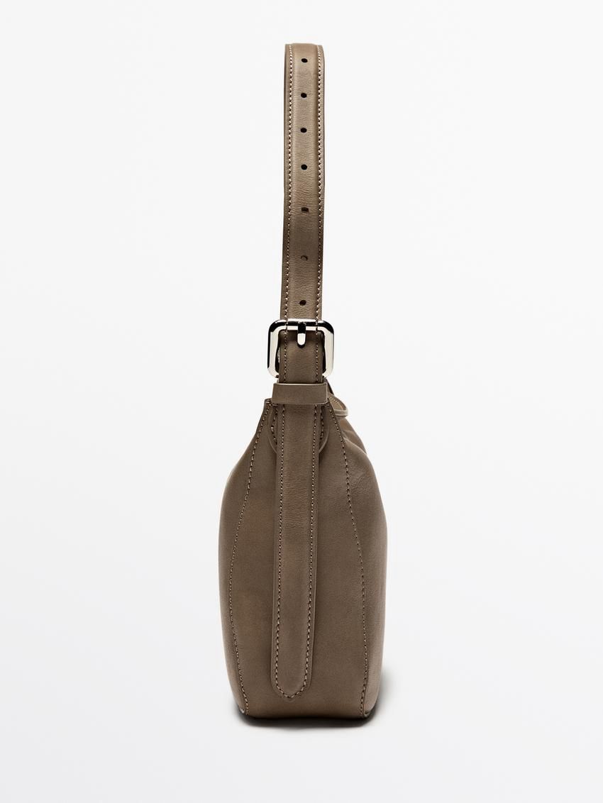 Massimo Dutti Nappa Leather Mini Women Handbag Brown | US-SU2148067