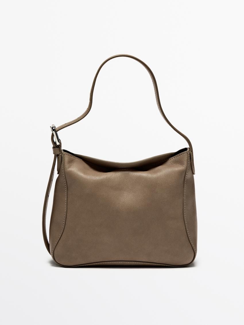 Massimo Dutti Nappa Leather Mini Women Handbag Brown | US-SU2148067