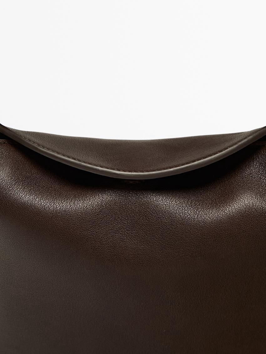 Massimo Dutti Nappa Leather Mini Women Handbag Dark Brown | US-IU8913650
