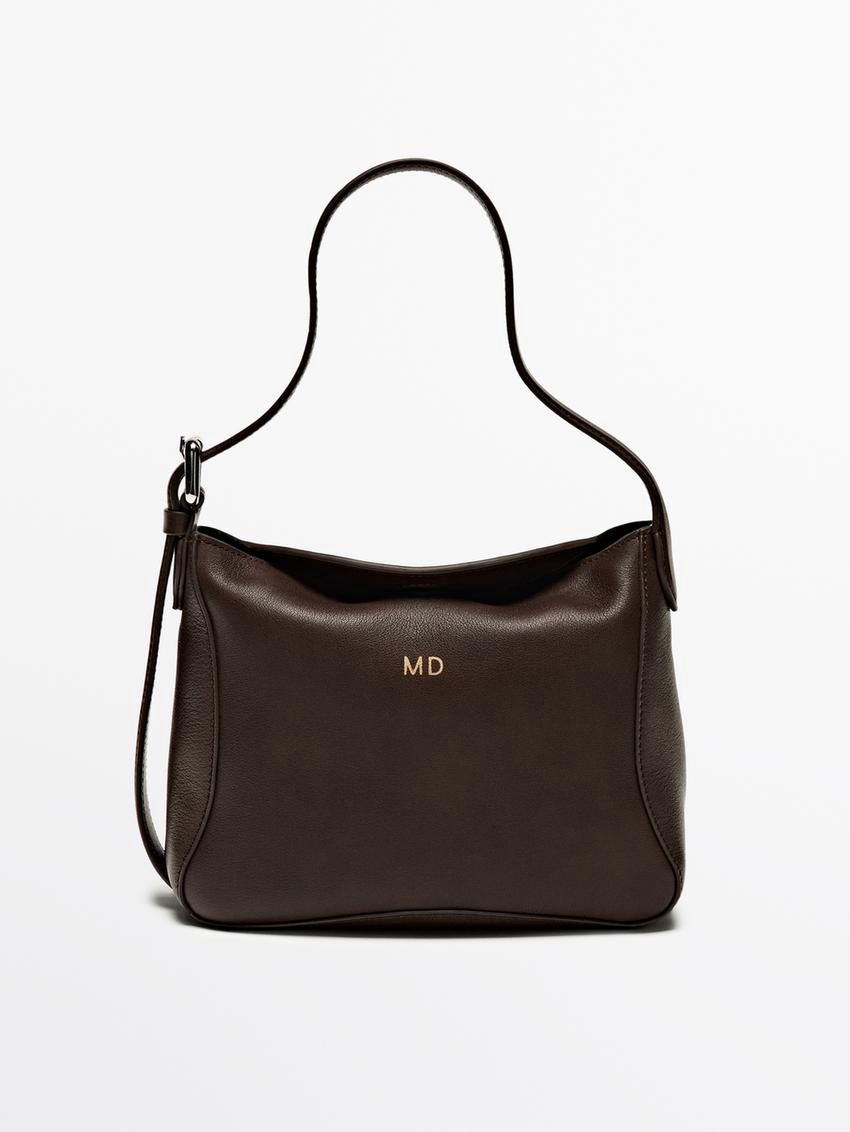 Massimo Dutti Nappa Leather Mini Women Handbag Dark Brown | US-IU8913650