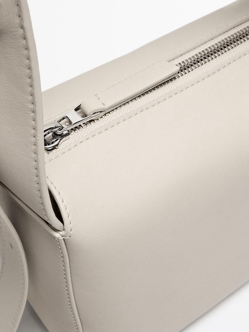 Massimo Dutti Nappa Leather Mini Women Shoulder Bag Beige | US-DI6503721