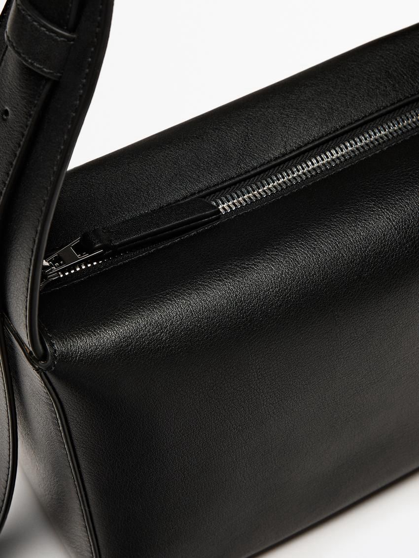 Massimo Dutti Nappa Leather Mini Women Shoulder Bag Black | US-MI1280453