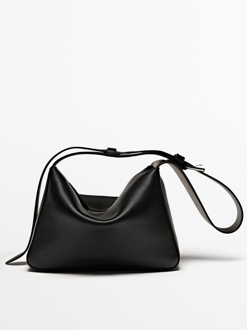 Massimo Dutti Nappa Leather Mini Women Shoulder Bag Black | US-MI1280453