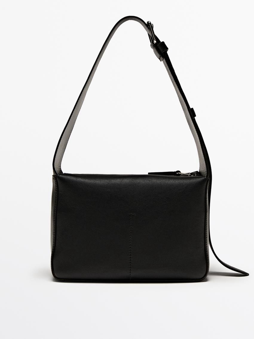 Massimo Dutti Nappa Leather Mini Women Shoulder Bag Black | US-MI1280453
