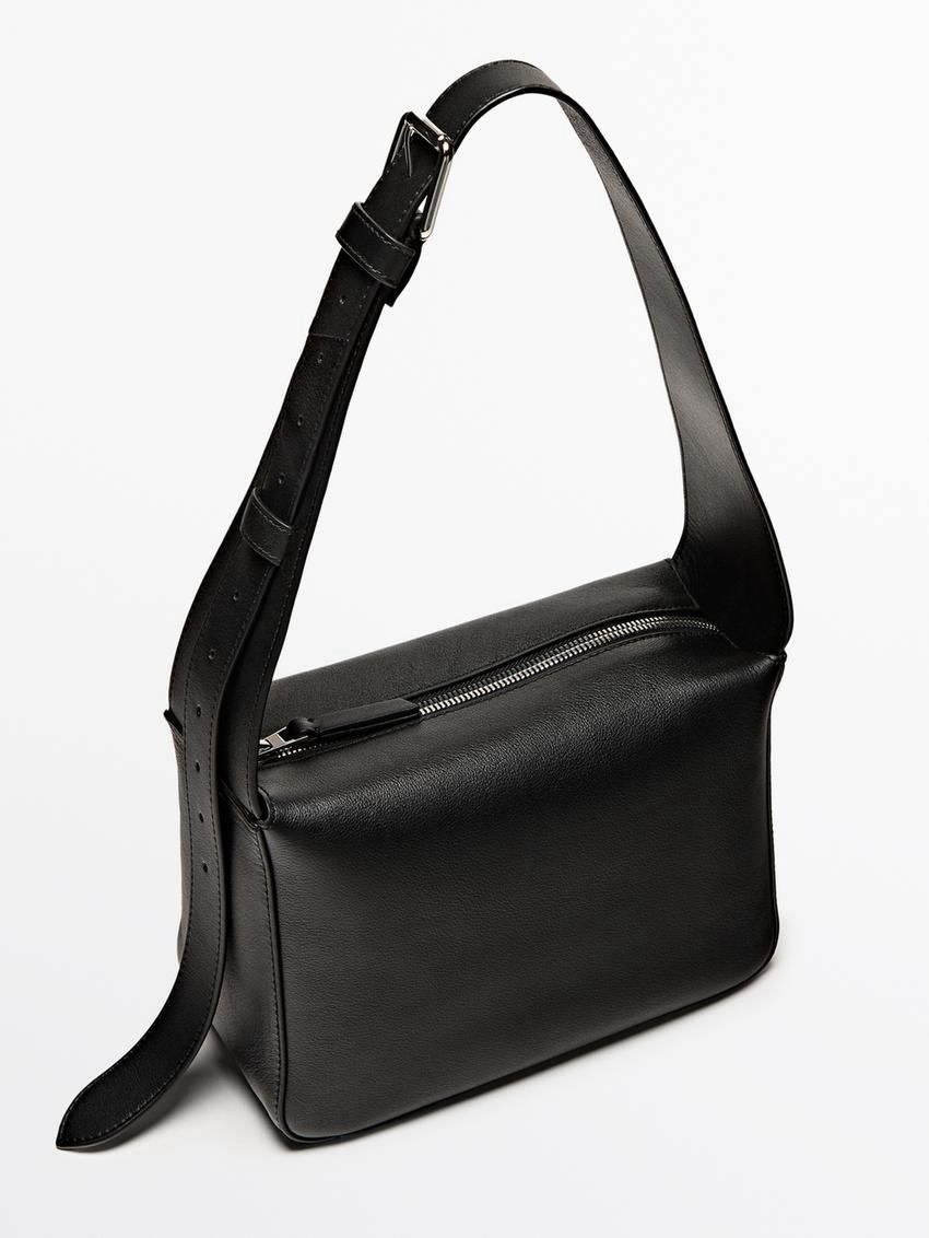 Massimo Dutti Nappa Leather Mini Women Shoulder Bag Black | US-MI1280453