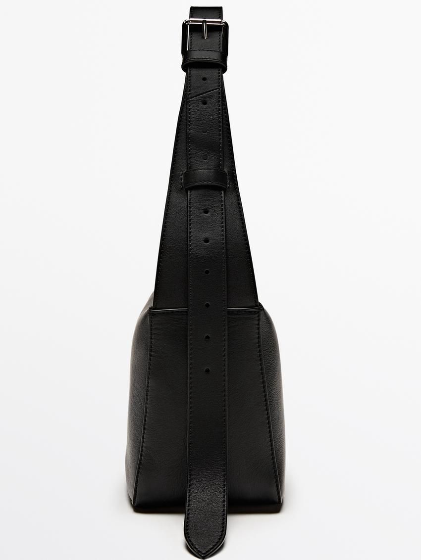 Massimo Dutti Nappa Leather Mini Women Shoulder Bag Black | US-MI1280453