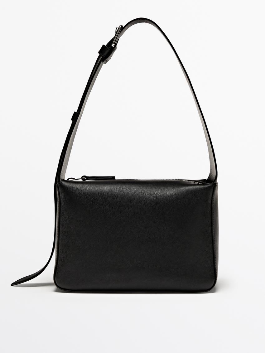 Massimo Dutti Nappa Leather Mini Women Shoulder Bag Black | US-MI1280453