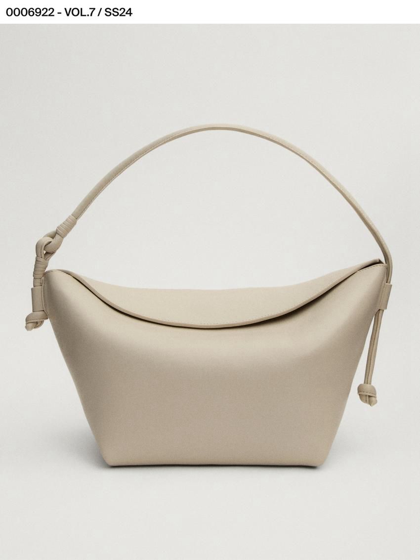 Massimo Dutti Nappa Leather With Knots Women Shoulder Bag Cream | US-FX3649170