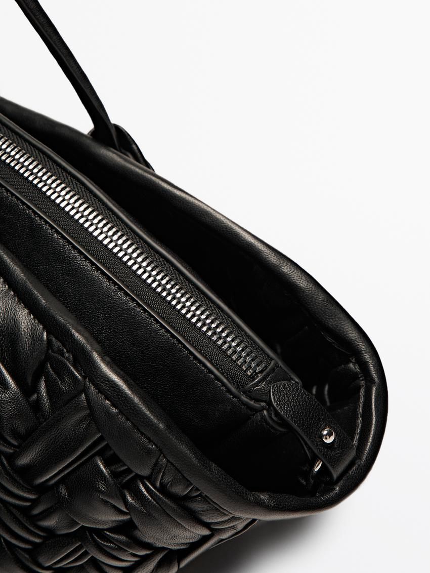 Massimo Dutti Nappa Leather With Removable Interior Women Tote Bag Black | US-PW9241375