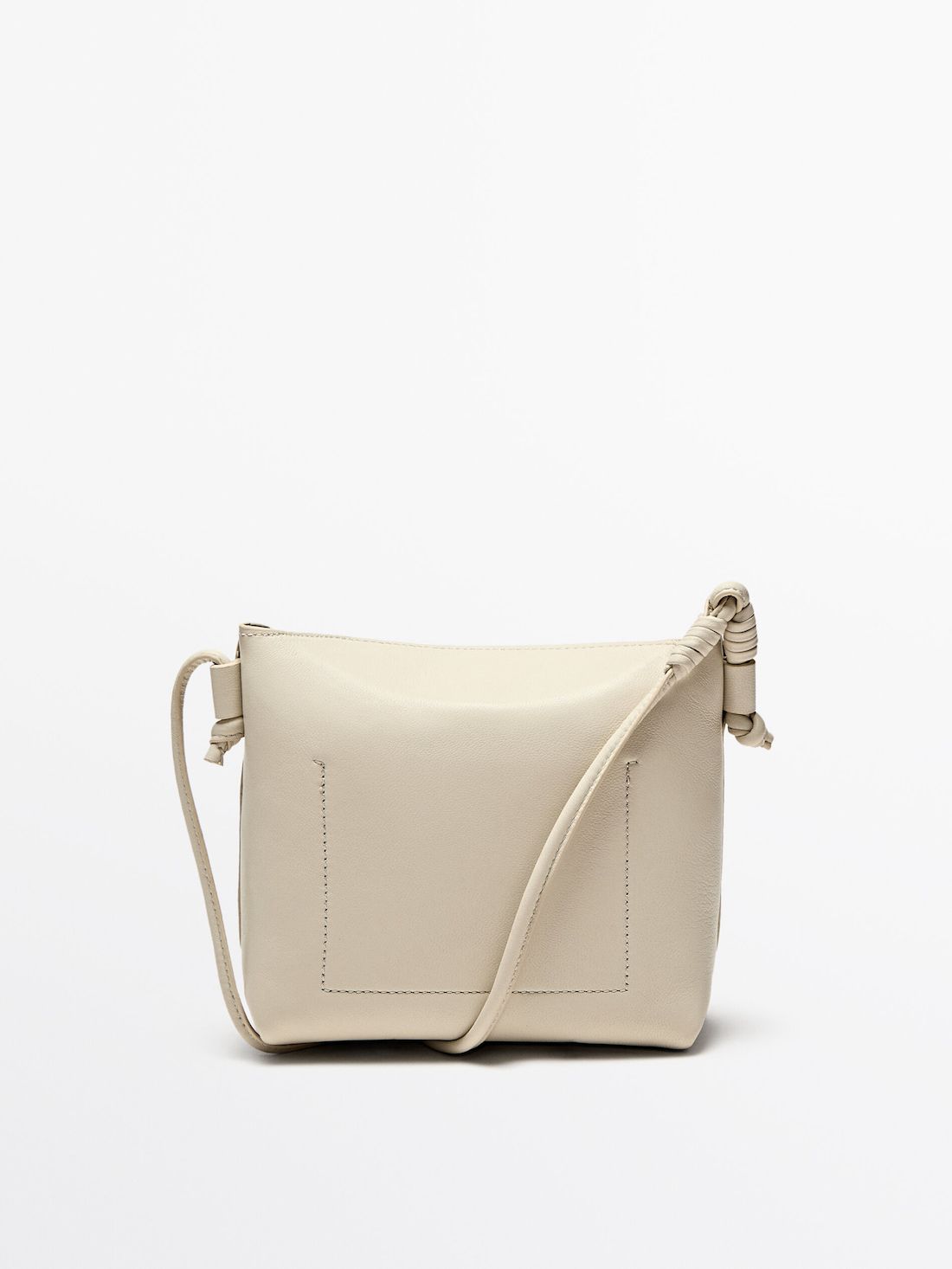 Massimo Dutti Nappa Leather Women Crossbody Bag Beige | US-PN0297145