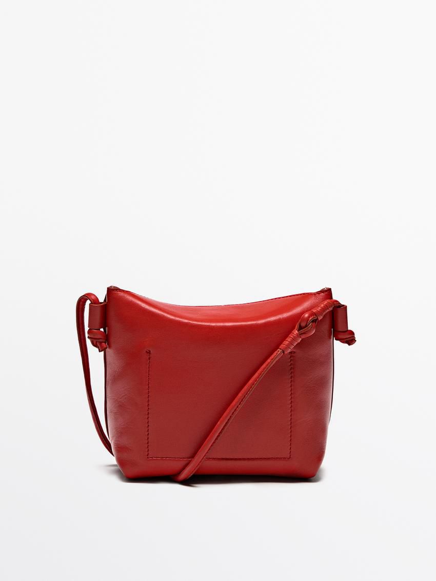 Massimo Dutti Nappa Leather Women Crossbody Bag Red | US-FR9736028