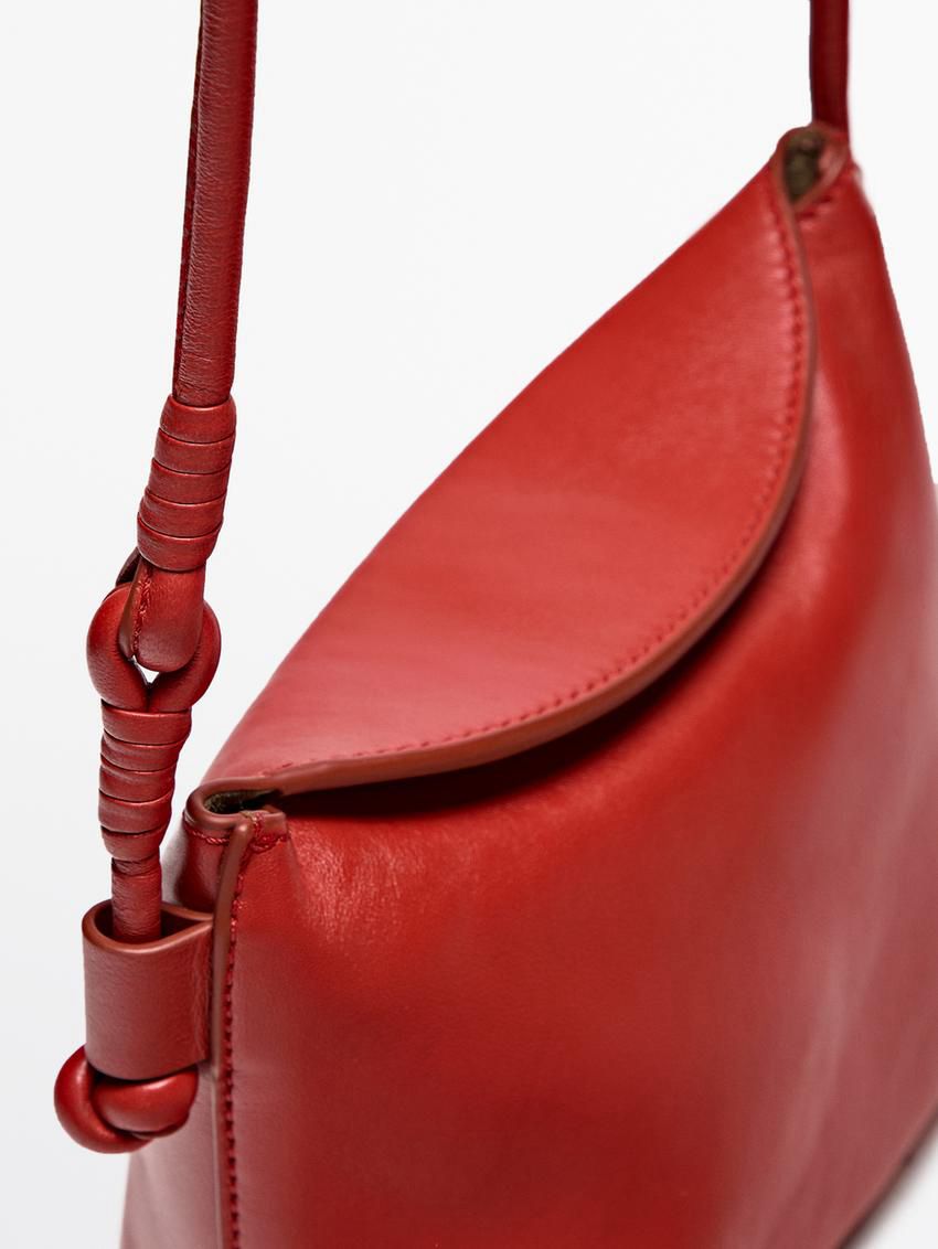 Massimo Dutti Nappa Leather Women Crossbody Bag Red | US-FR9736028
