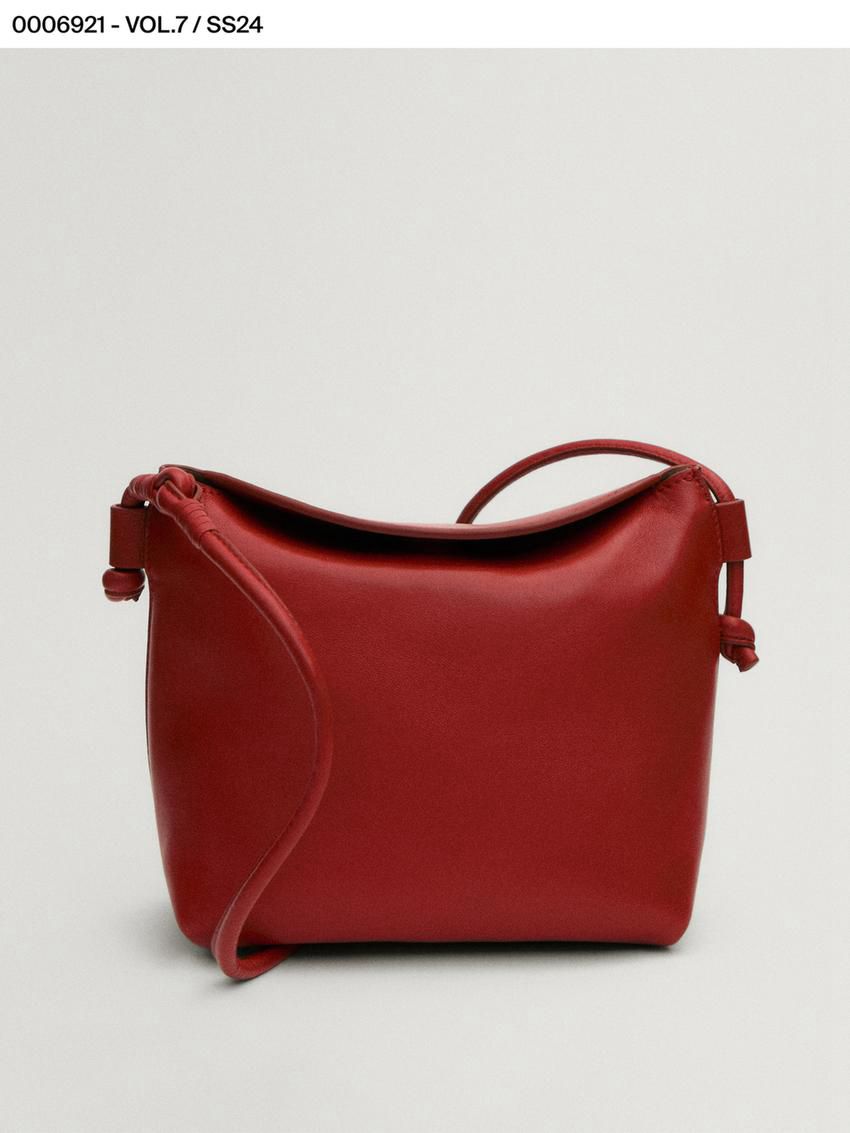 Massimo Dutti Nappa Leather Women Crossbody Bag Red | US-FR9736028