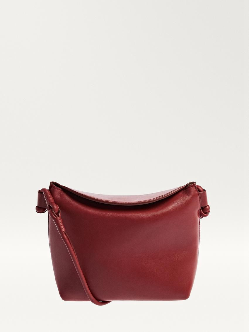 Massimo Dutti Nappa Leather Women Crossbody Bag Red | US-FR9736028