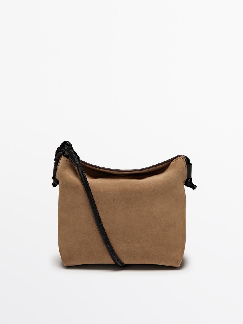 Massimo Dutti Nappa Leather Women Crossbody Bag Brown | US-BS2861709