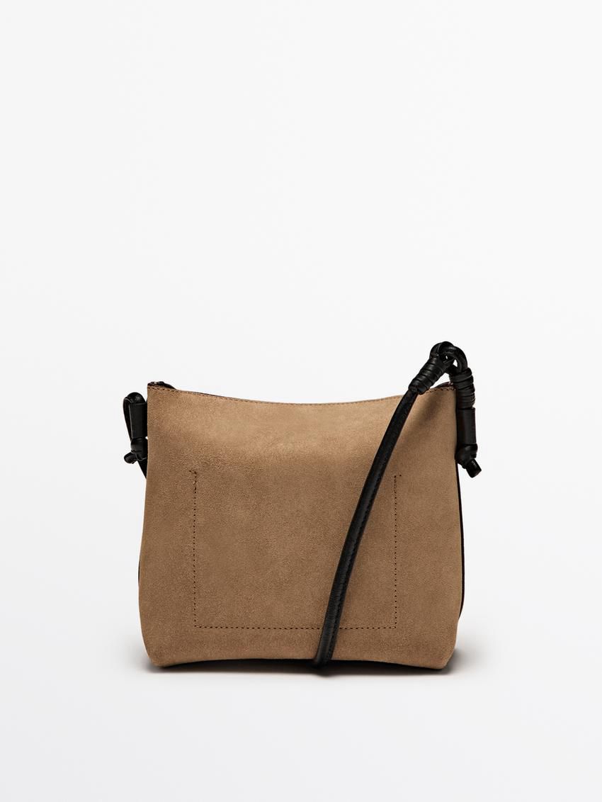 Massimo Dutti Nappa Leather Women Crossbody Bag Brown | US-BS2861709