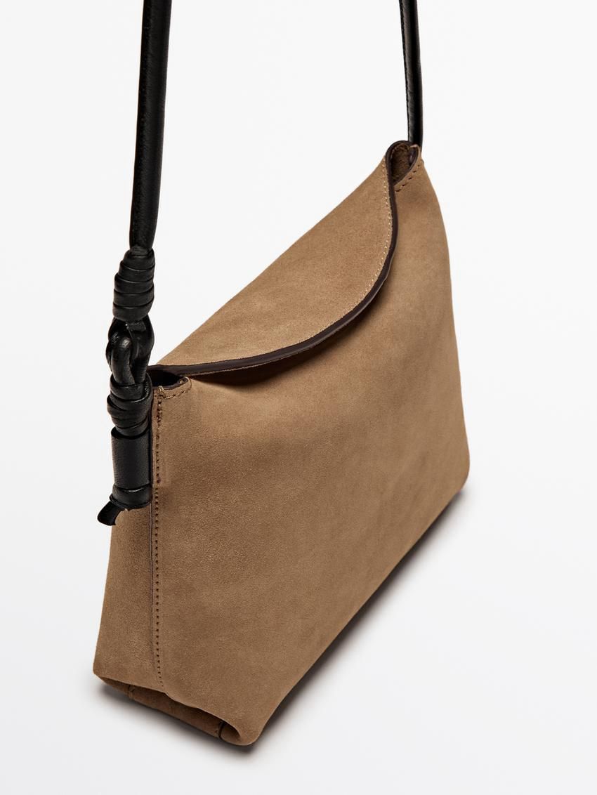 Massimo Dutti Nappa Leather Women Crossbody Bag Brown | US-BS2861709