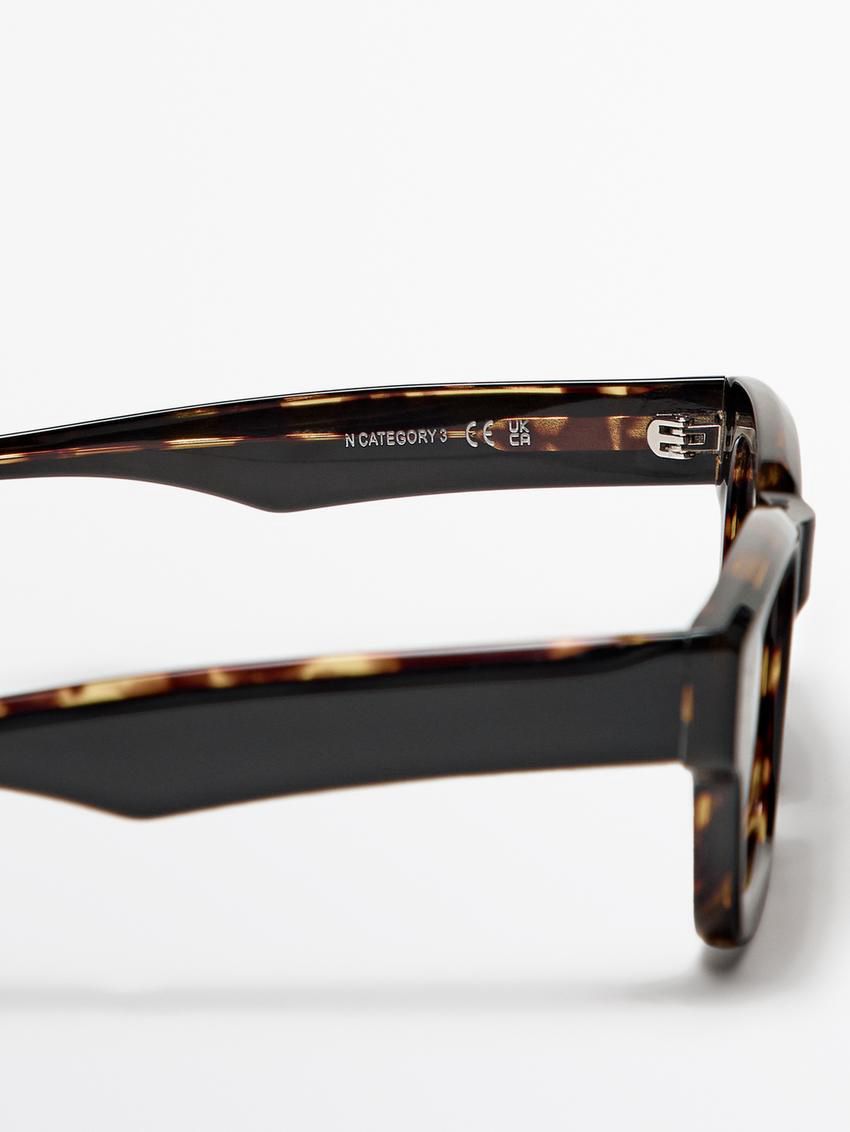 Massimo Dutti Narrow Straight Tortoiseshell-effect Men Sunglasses Brown | US-FY2905781