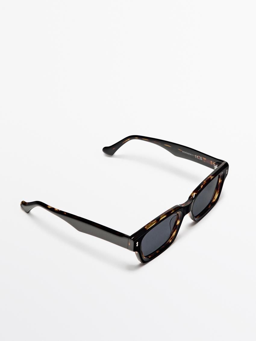 Massimo Dutti Narrow Straight Tortoiseshell-effect Men Sunglasses Brown | US-FY2905781