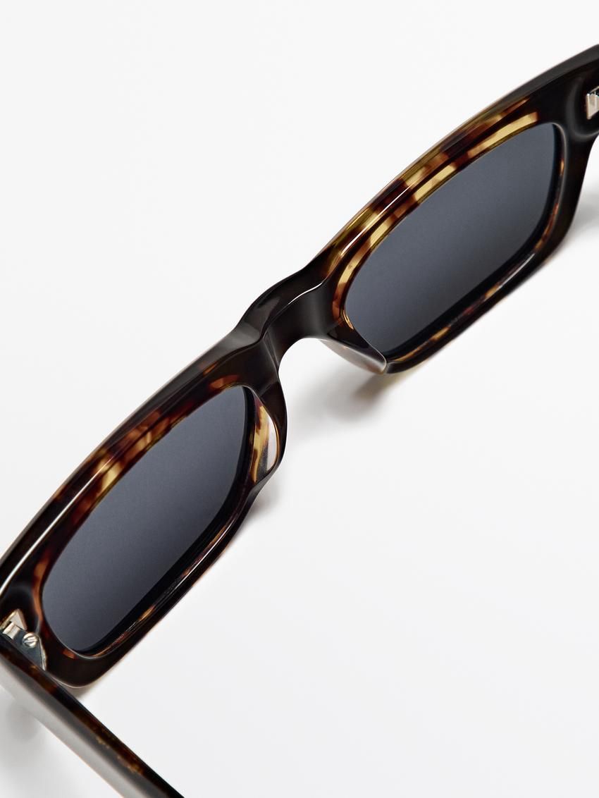 Massimo Dutti Narrow Straight Tortoiseshell-effect Men Sunglasses Brown | US-FY2905781