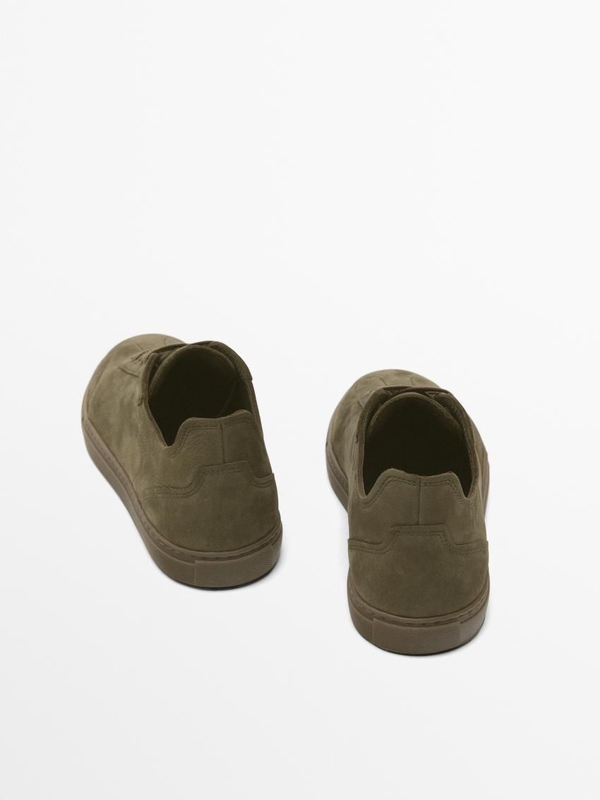 Massimo Dutti Nubuck Men Sneakers Khaki | US-XQ9142367