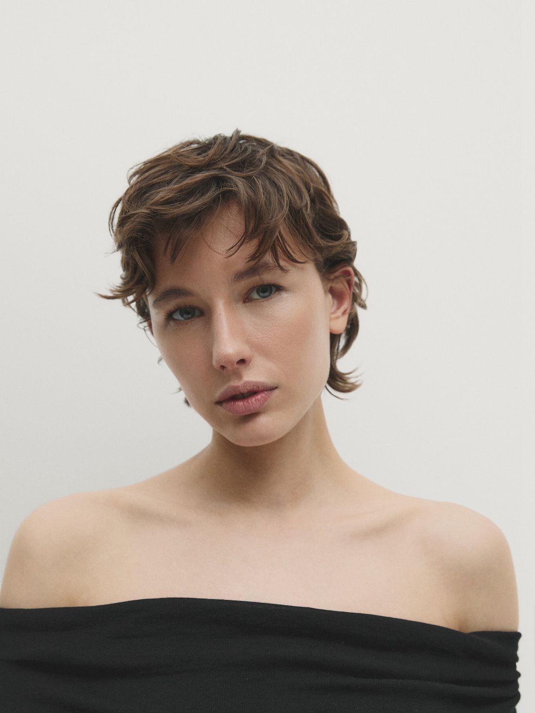 Massimo Dutti Off-the-shoulder Women Top Black | US-KQ3875019