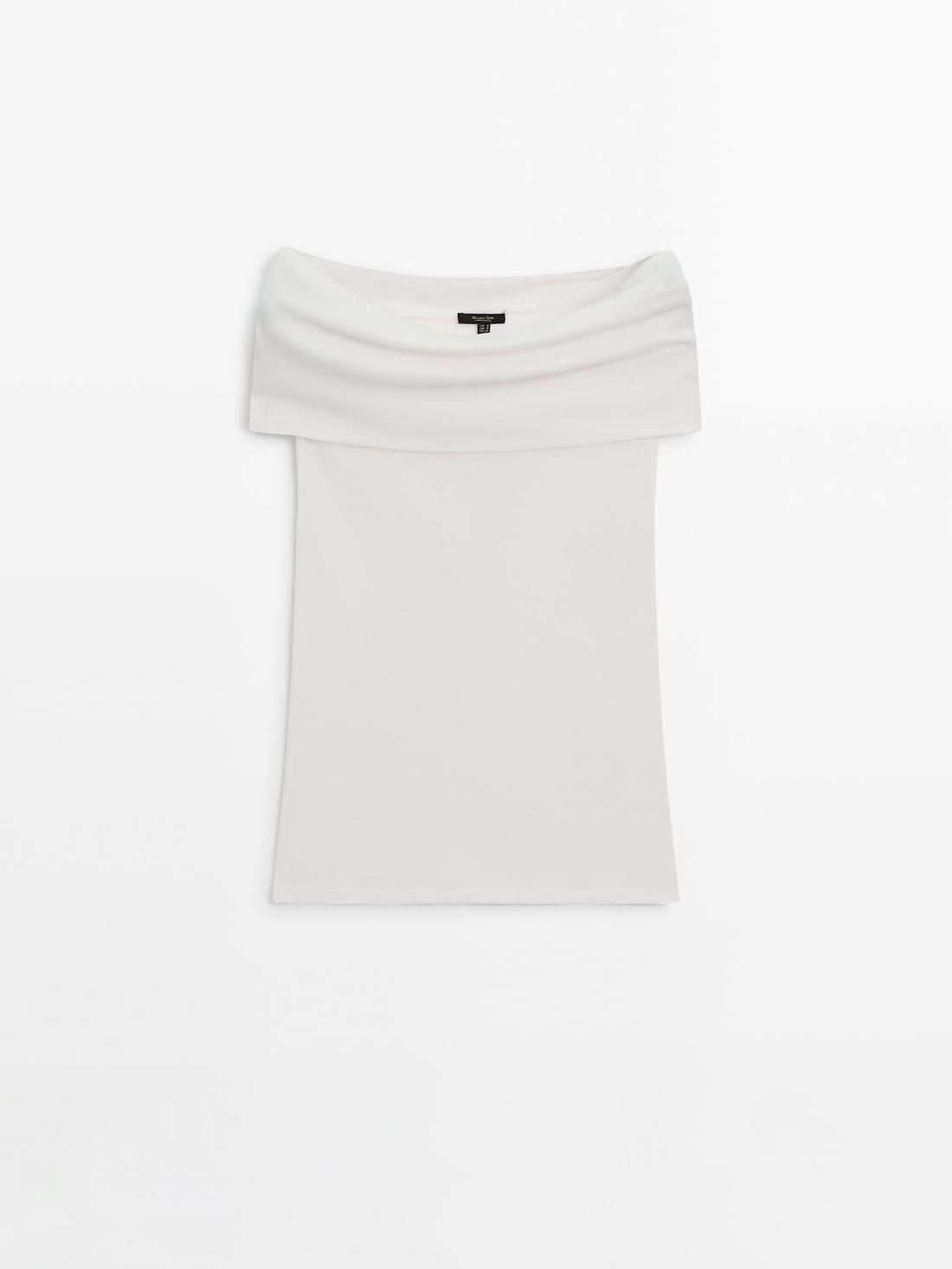 Massimo Dutti Off-the-shoulder Women Top Cream | US-XD4036791