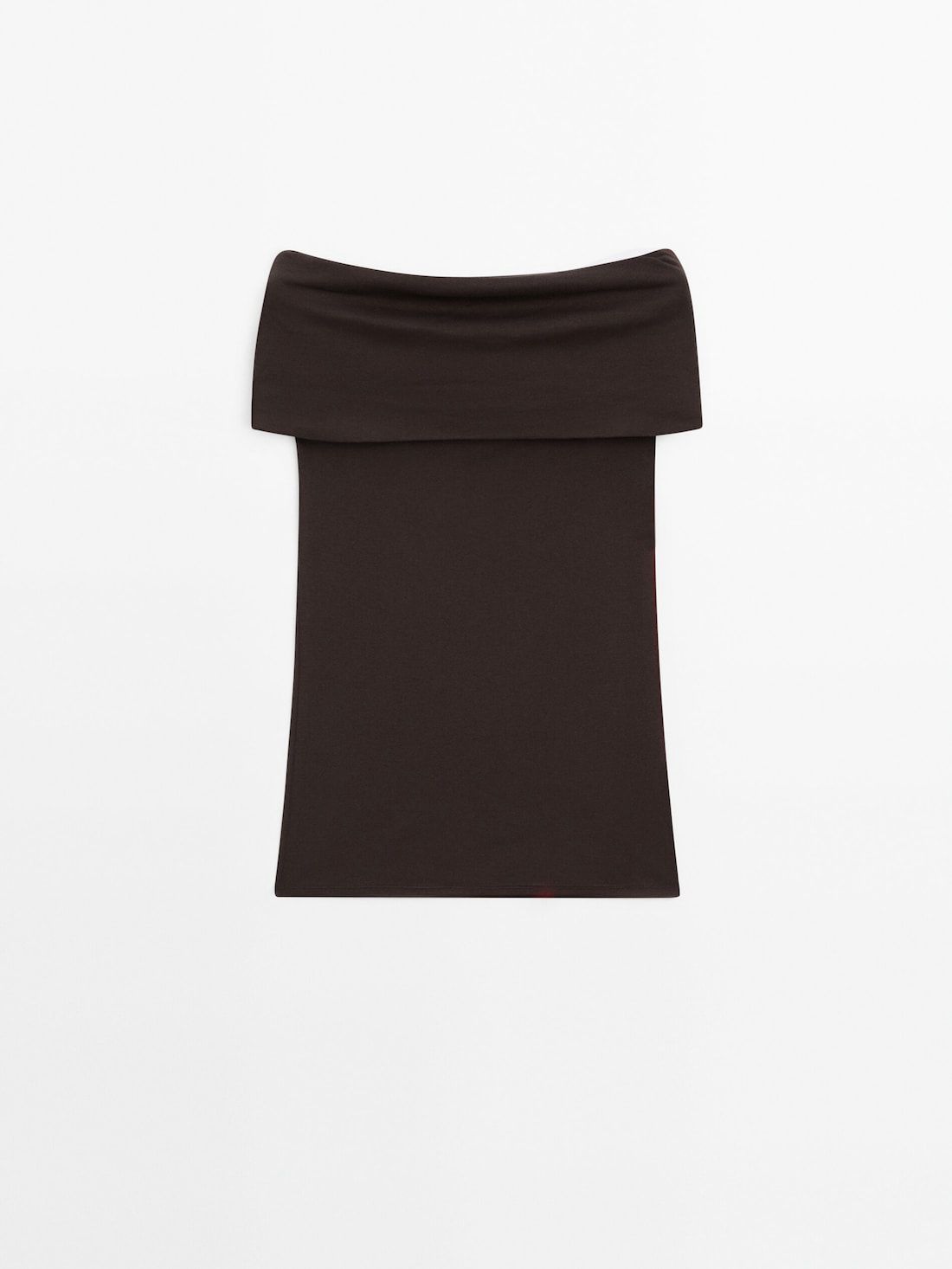 Massimo Dutti Off-the-shoulder Women Top Dark Brown | US-MY0218697