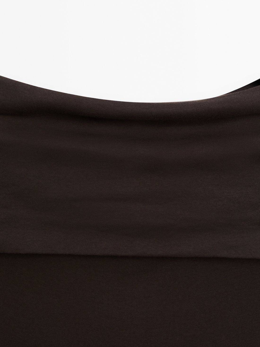 Massimo Dutti Off-the-shoulder Women Top Dark Brown | US-MY0218697