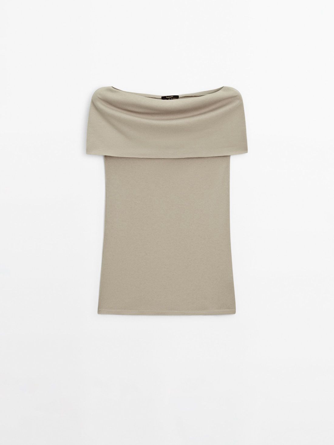 Massimo Dutti Off-the-shoulder Women Top Khaki | US-JY8239106