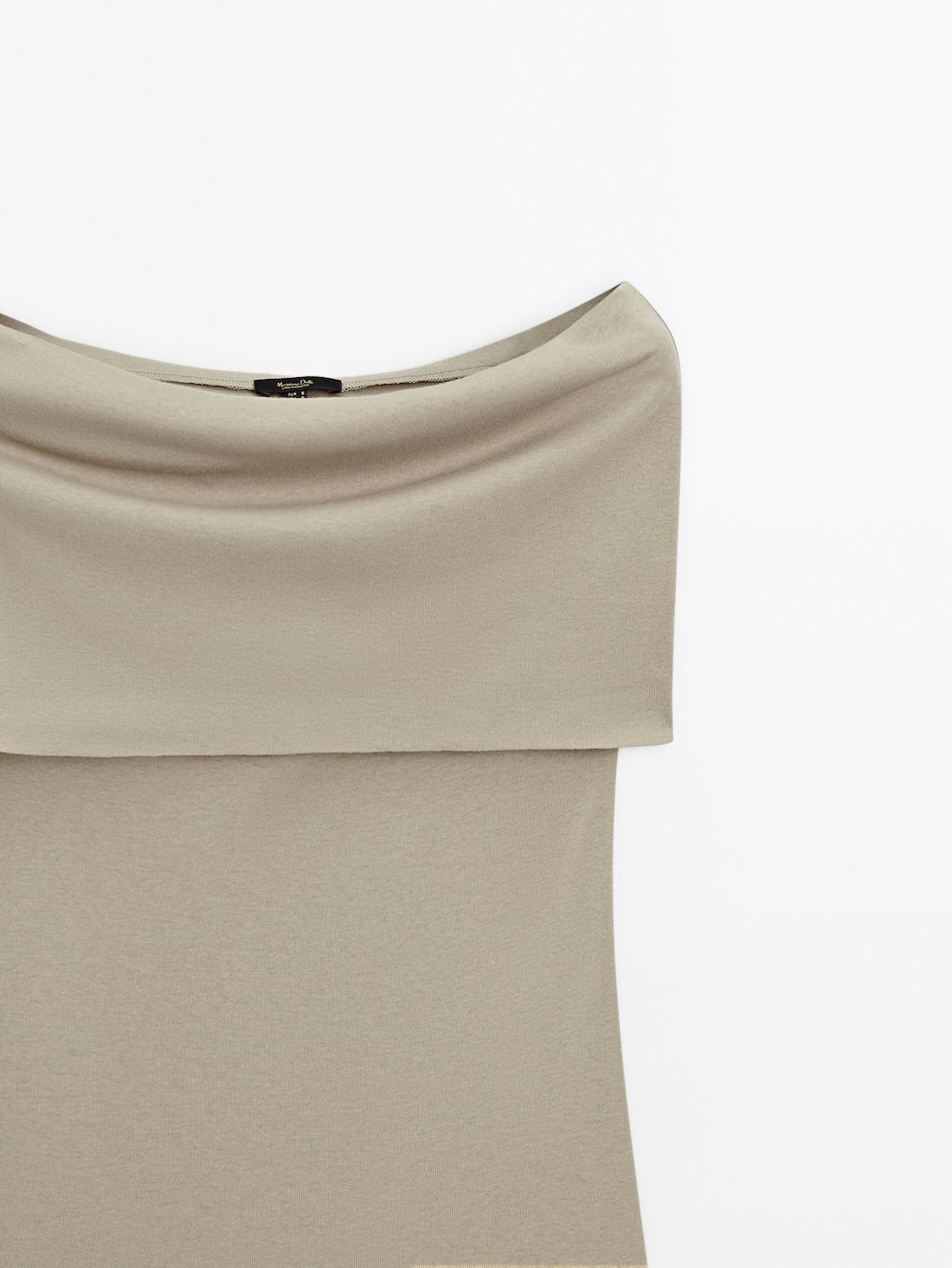 Massimo Dutti Off-the-shoulder Women Top Khaki | US-JY8239106