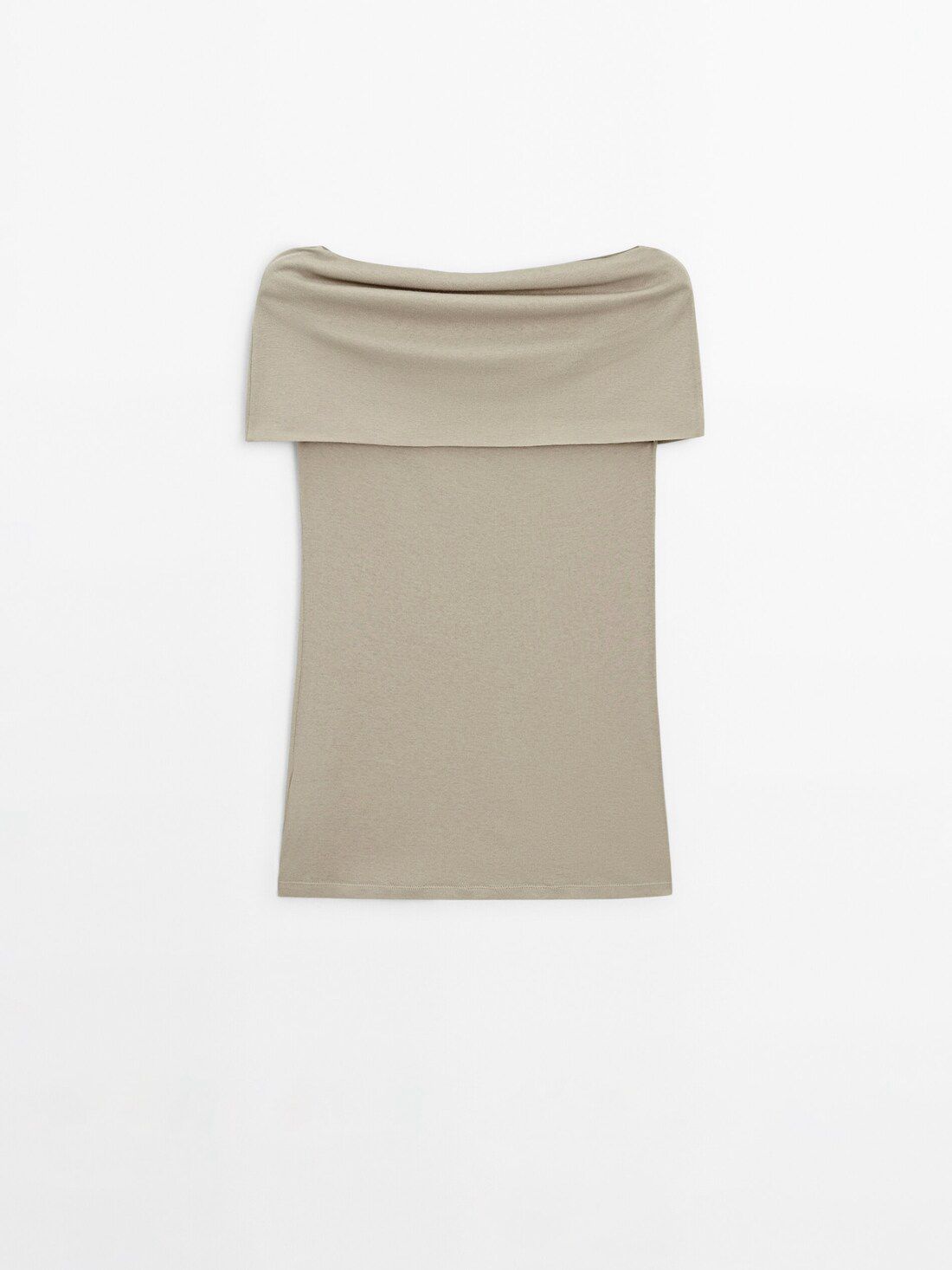 Massimo Dutti Off-the-shoulder Women Top Khaki | US-JY8239106