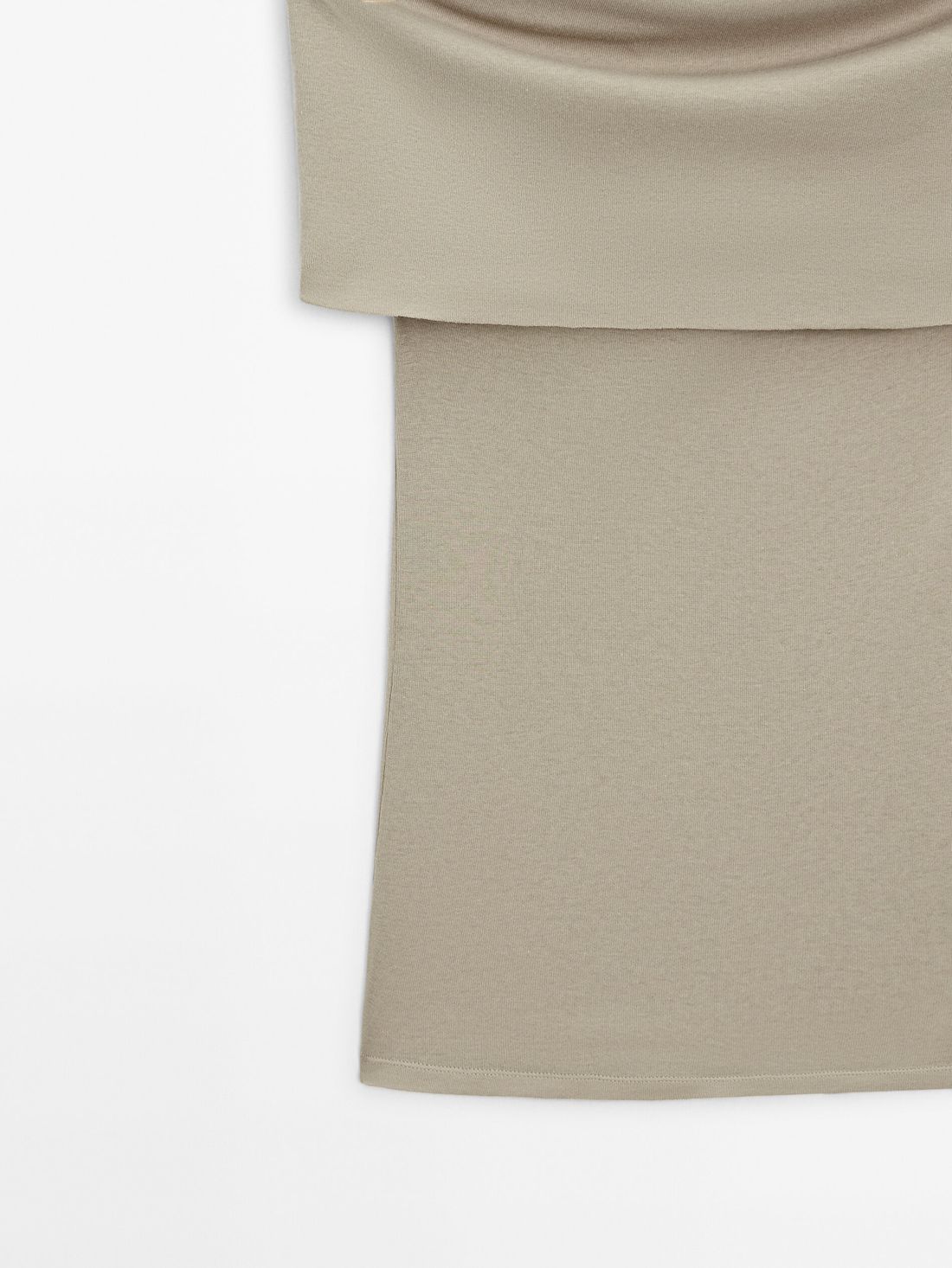Massimo Dutti Off-the-shoulder Women Top Khaki | US-JY8239106