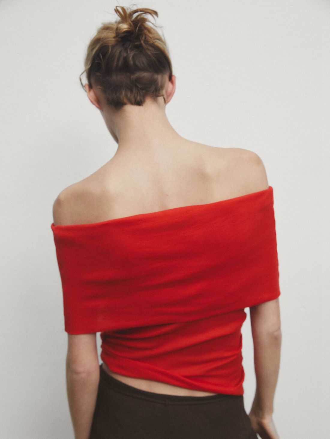 Massimo Dutti Off-the-shoulder Women Top Red | US-XE7091853