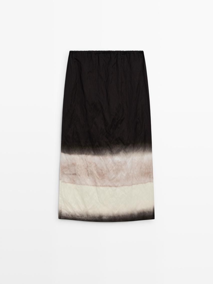 Massimo Dutti Ombré Midi Women Skirts Black / Beige / Cream | US-FC9286170