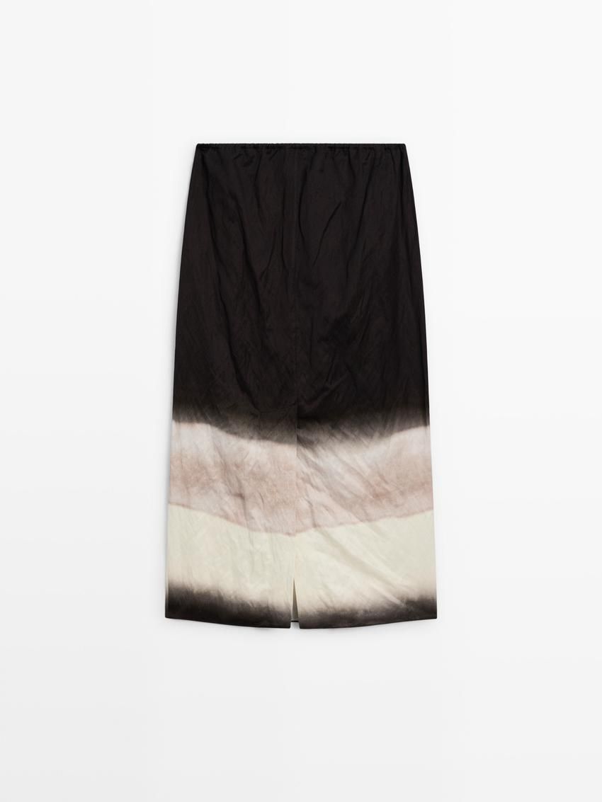 Massimo Dutti Ombré Midi Women Skirts Black / Beige / Cream | US-FC9286170