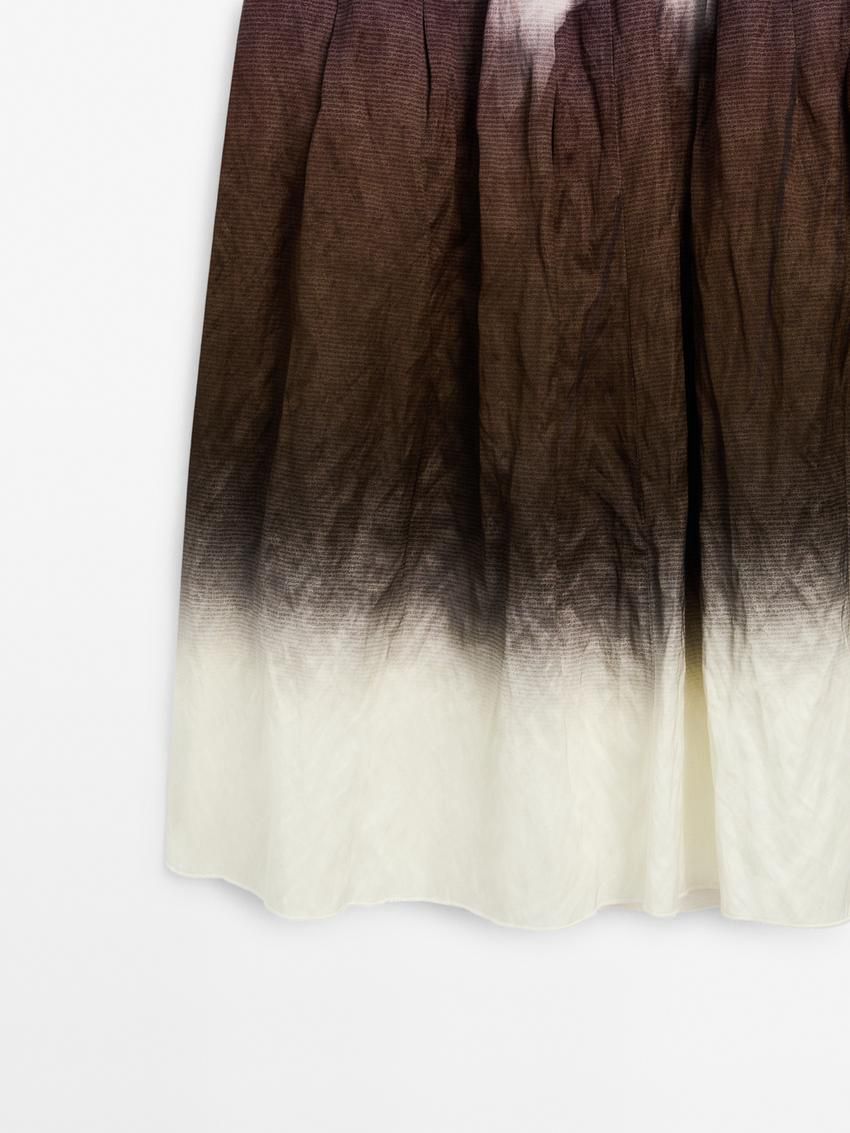 Massimo Dutti Ombré Midi Women Skirts Purple / Dark Brown / Cream | US-XG6109528