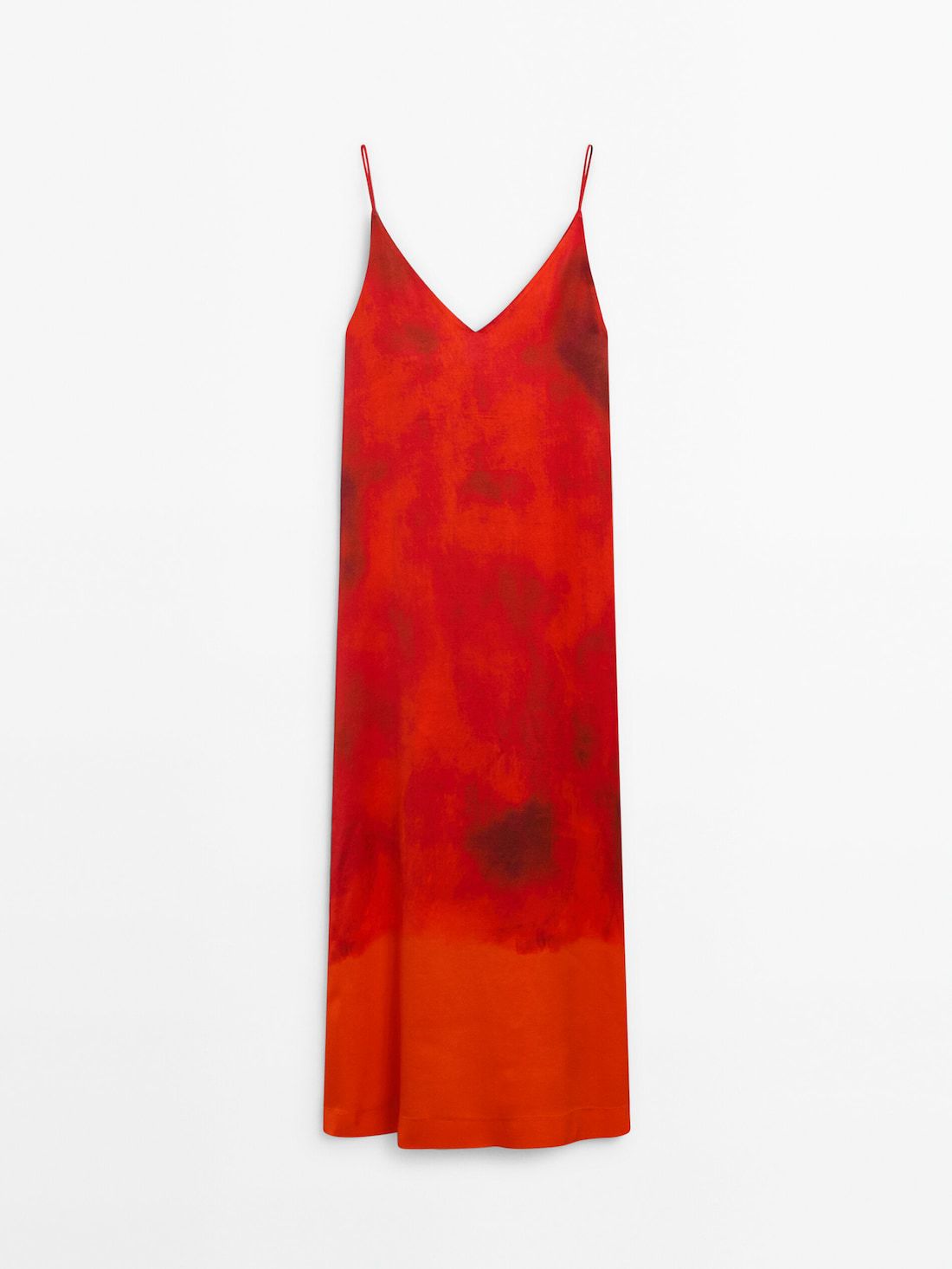 Massimo Dutti Ombré Print Midi Women Dress Red | US-CN9207485