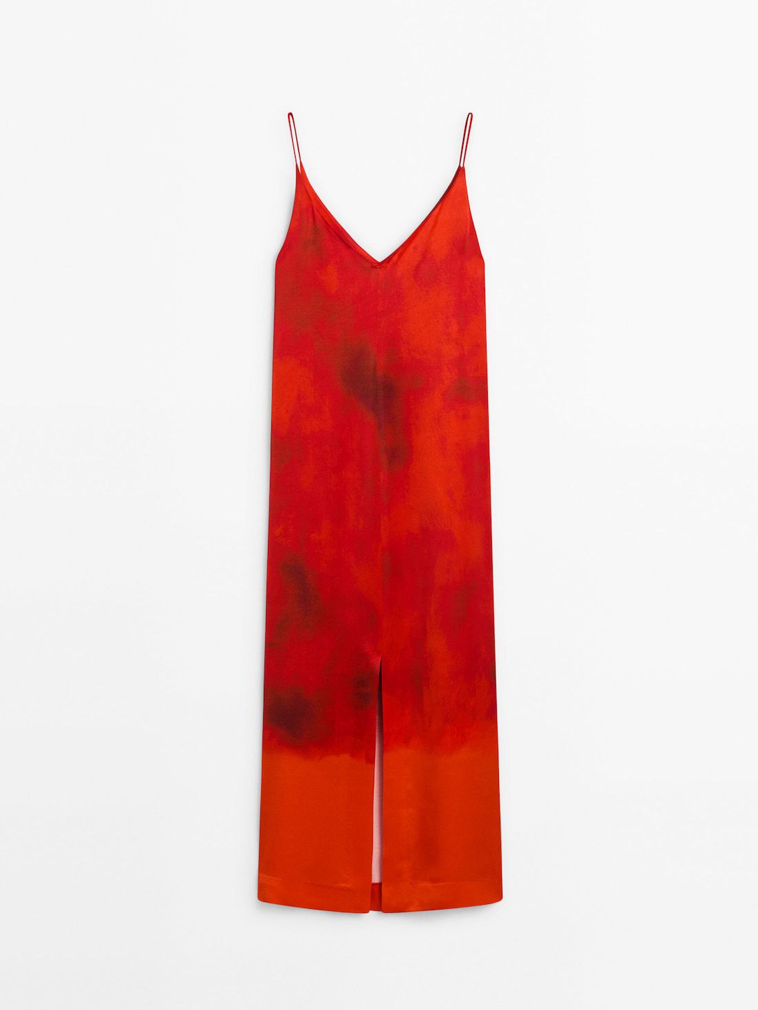 Massimo Dutti Ombré Print Midi Women Dress Red | US-CN9207485